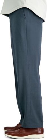 Haggar mens Big & Tall Premium Comfort Classic Fit Flat Front Dress Pants, Black, 60W x 30L US in Saudi Arabia