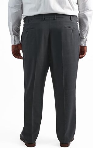 Haggar mens Big & Tall Premium Comfort Classic Fit Flat Front Dress Pants, Black, 60W x 30L US in Saudi Arabia