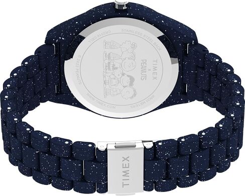 Timex Men's Waterbury Ocean x Peanuts 41mm Watch - Blue Bracelet Blue Dial Blue Case in Kuwait