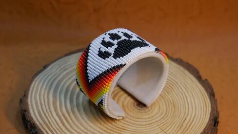 Handmade Beaded leather Cuff bracelet, Bohemian bracelet, women's bracelet, native bracelet, bangle, western, aztec bracelet,Adjustable in Kuwait