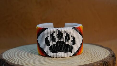 Handmade Beaded leather Cuff bracelet, Bohemian bracelet, women's bracelet, native bracelet, bangle, western, aztec bracelet,Adjustable in Kuwait