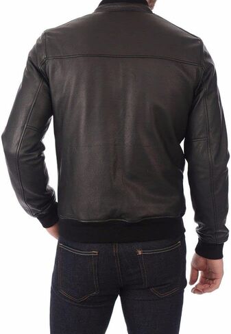 Men’s Causal Slim Fit Lightweight Autumn Winter Real Sheepskin Bomber Biker Leather Jacket in Saudi Arabia