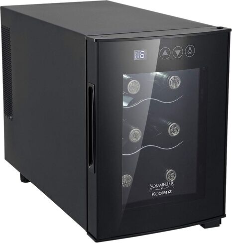 Koblenz 18-Bottle Free Standing Single Zone Fridge and Chiller Wine Cooler, One Size, Black in Kuwait