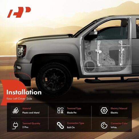 منظم نافذة الطاقة الكهربائية A-Premium مع محرك متوافق مع Ford F-150 LOBO 2004-2008 Lincoln Mark LT 2006-2008 الخلفية اليمنى الراكب in Saudi Arabia