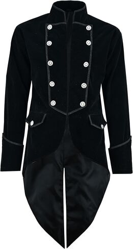 Prime Quality Mens Steampunk EMO Tailcoat Jacket Velvet Gothic VTG Victorian /Tail Coat/USA Sizes in Kuwait