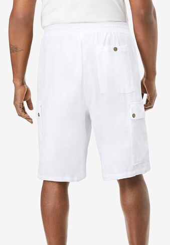 KingSize KS Island Men's Big & Tall Full Elastic Waist Gauze Cargo Shorts in Kuwait