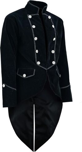 Prime Quality Mens Steampunk EMO Tailcoat Jacket Velvet Gothic VTG Victorian /Tail Coat/USA Sizes in Kuwait