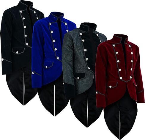 Prime Quality Mens Steampunk EMO Tailcoat Jacket Velvet Gothic VTG Victorian /Tail Coat/USA Sizes in Kuwait
