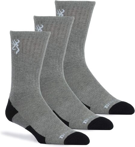 Browning Men's Everyday Crew Sock | Black | 3-Pack, Large, Model:A000457400104 in Saudi Arabia