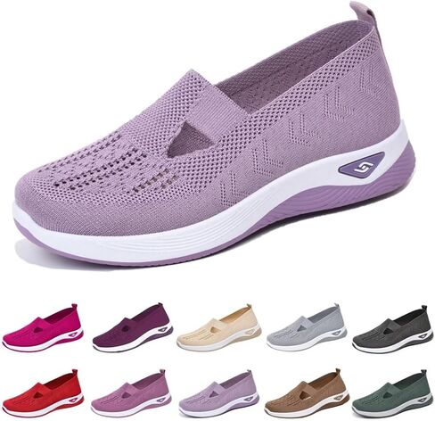 Orthopedic Walking Shoes for Women,2025 New Orthowalkway Womens Shoes,Woven Orthopedic Breathable Walking Sneaker Non-Slip Arch Support Slip on Shoes in Saudi Arabia