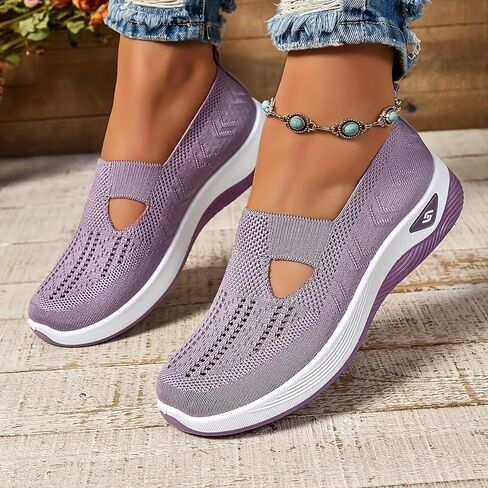 Orthopedic Walking Shoes for Women,2025 New Orthowalkway Womens Shoes,Woven Orthopedic Breathable Walking Sneaker Non-Slip Arch Support Slip on Shoes in Saudi Arabia