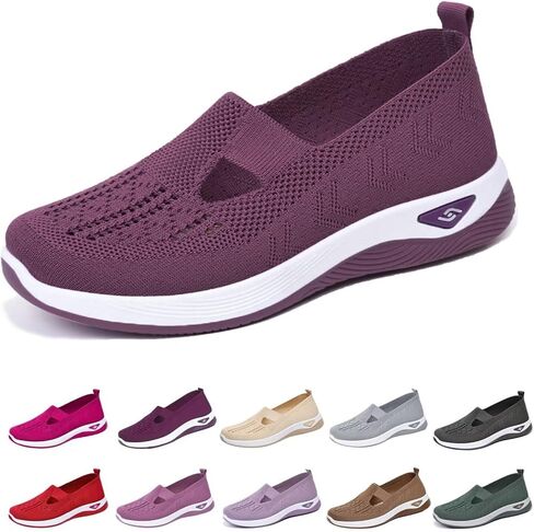 Orthopedic Walking Shoes for Women,2025 New Orthowalkway Womens Shoes,Woven Orthopedic Breathable Walking Sneaker Non-Slip Arch Support Slip on Shoes in Saudi Arabia