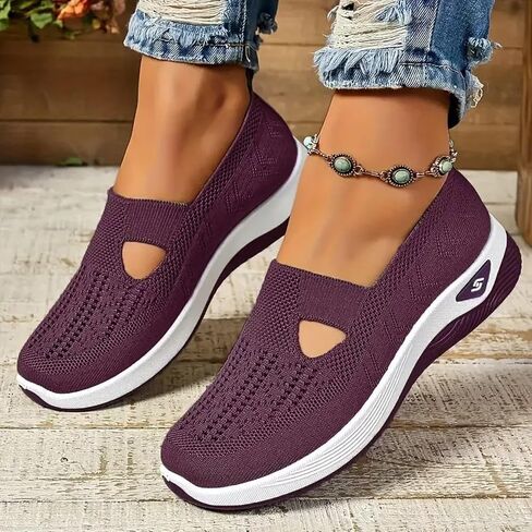 Orthopedic Walking Shoes for Women,2025 New Orthowalkway Womens Shoes,Woven Orthopedic Breathable Walking Sneaker Non-Slip Arch Support Slip on Shoes in Saudi Arabia