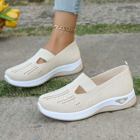 Orthopedic Walking Shoes for Women,2025 New Orthowalkway Womens Shoes,Woven Orthopedic Breathable Walking Sneaker Non-Slip Arch Support Slip on Shoes in Saudi Arabia