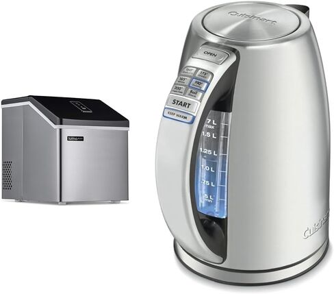 Luma Comfort Clear Ice Cube Maker Machine | First Cubes In 15 Minutes, 28 lbs. of Ice in 24 Hours | Countertop Portable Design in Stainless Steel - IM200SS in Saudi Arabia