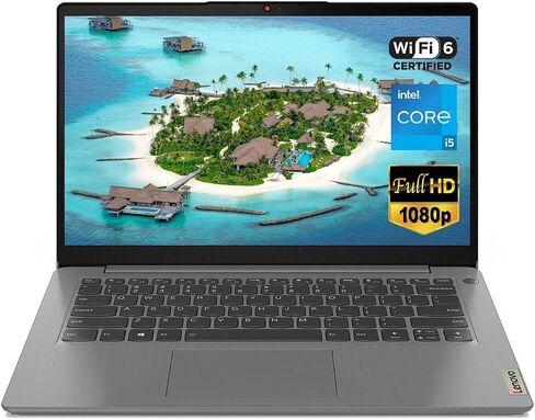 Lenovo Ideapad 3 14" FHD (1920x1080) IPS LED Display, Fingerprint Reader, Intel Core i5-1135G7 up to 2.4GHz, 4Cores, 8GB RAM, 512GB SSD, HDMI, Arctic Grey, Windows 11 Home, EAT 64GB SD Card in Saudi Arabia