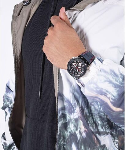GUESS Men's 44mm Watch - Navy Strap Black Dial Silver Tone Case in Saudi Arabia