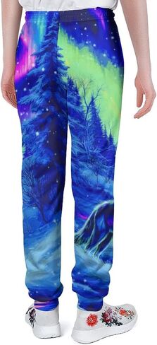 ENLACHIC Men's Casual Print Jogger Sweatpants Linen Cotton Elastic Waist Drawstring Pocket Long Pants in Saudi Arabia
