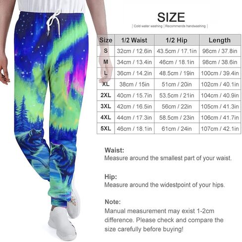 ENLACHIC Men's Casual Print Jogger Sweatpants Linen Cotton Elastic Waist Drawstring Pocket Long Pants in Saudi Arabia