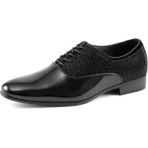 Amali Barnes Mens Dress Shoes Sparkly Glitter Encrusted Tuxedo Slip on Loafers for Men - The Original Smoking Men Dress Shoes Runs Large - GO 1/2 Size Down in Kuwait