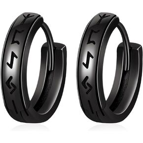 Hoop Earrings for Men 925 Sterling Silver Viking Earrings for Men Women Hypoallergenic Men's Hoop Stud Earrings in Saudi Arabia