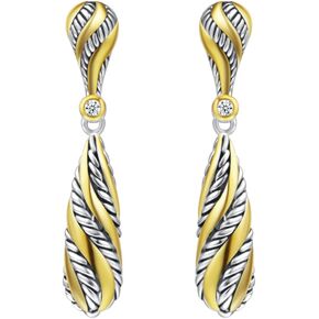 UNY Dangle Earring Designer Brand Inspired Jewelry Multi Hoops Twisted Cable Wire 2 Tone Christmas Gift ( Multi Hoops ) in Saudi Arabia