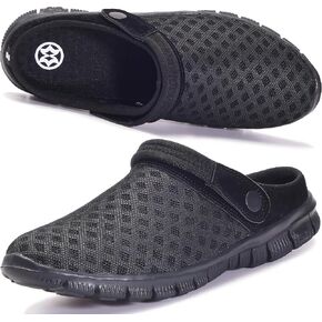 Hsyooes Mens Womens Mules & Clogs Garden Shoes Summer Breathable Mesh Slippers Non-Slip Outdoor Beach Sandals Unisex Blue a,10.5 Women/8 Men,Label Size 42 in Saudi Arabia