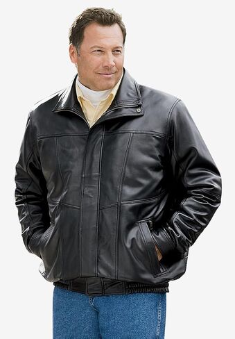 KingSize Men's Big & Tall Leather Bomber Jacket in Saudi Arabia