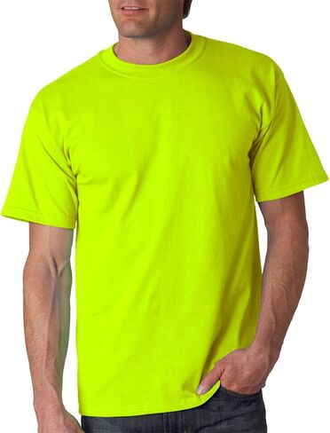 T-Shirt, Short-Sleeve, Safety Green Cotton, XL in Saudi Arabia