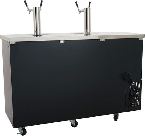 PEAKCOLD 3 Door, 4 Tap Commercial Beer Dispenser - Double Tower Keg Cooler - Kegerator; 72" W in Saudi Arabia
