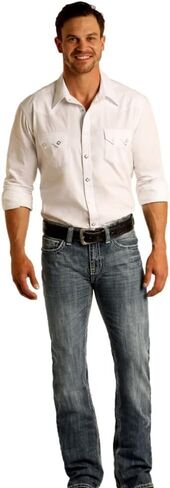 Rock & Roll Cowboy Men's and Pistol Med Slim Bootcut Jeans Blue 32W x 36L in Kuwait