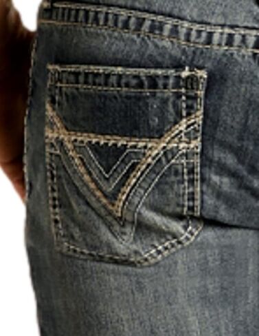 Rock & Roll Cowboy Men's and Pistol Med Slim Bootcut Jeans Blue 32W x 36L in Kuwait