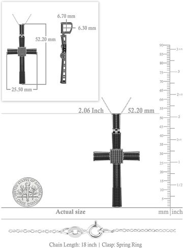 0.75 Carat (ctw) Round Black Diamond Mens Religious Cross Pendant 3/4 CT in Saudi Arabia