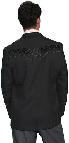 Scully Men's Floral Embroidered Western Jacket - P-733Blk in Kuwait
