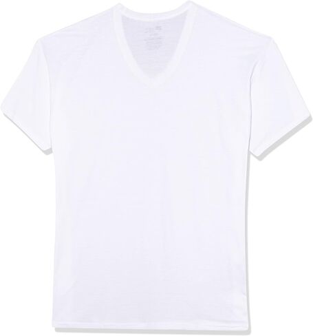 Hanes Men Classic V-Neck T-Shirt | Tagless With Lay Flat Collar |100% Cotton 6 Packs - White-6 Pack XX-Large in Saudi Arabia