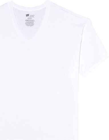 Hanes Men Classic V-Neck T-Shirt | Tagless With Lay Flat Collar |100% Cotton 6 Packs - White-6 Pack XX-Large in Saudi Arabia
