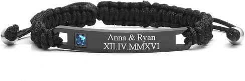 ZUYUSO Personalized Couple Bracelets Custom His and Her Bracelet Free Engraving ID Name Date Matching Bracelets for Couple Women Men Best Friends Jewelry Gift in Saudi Arabia
