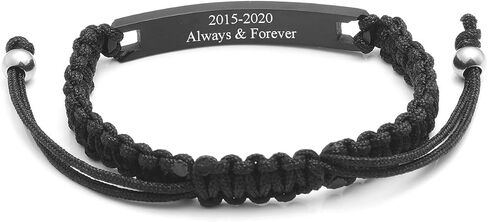 ZUYUSO Personalized Couple Bracelets Custom His and Her Bracelet Free Engraving ID Name Date Matching Bracelets for Couple Women Men Best Friends Jewelry Gift in Saudi Arabia