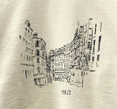 Streets of Paris Beige Graphic Crewneck Sweatshirt in Saudi Arabia