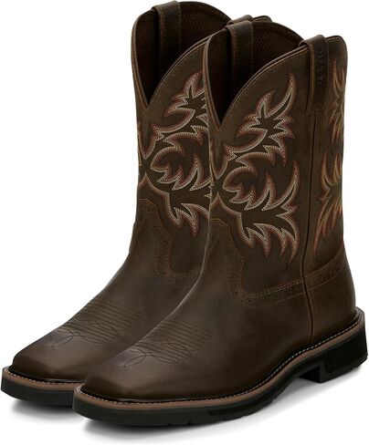 Justin Men's Driller Western Work Boot Soft Toe Tan 9.5 EE in Kuwait