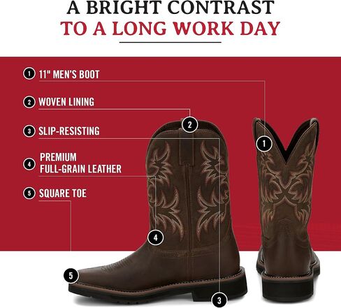 Justin Men's Driller Western Work Boot Soft Toe Tan 9.5 EE in Kuwait