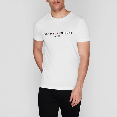 Tommy Hilfiger Men's Logo T-Shirt, White in Saudi Arabia