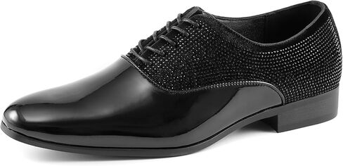 Amali Barnes Mens Dress Shoes Sparkly Glitter Encrusted Tuxedo Slip on Loafers for Men - The Original Smoking Men Dress Shoes Runs Large - GO 1/2 Size Down in Kuwait