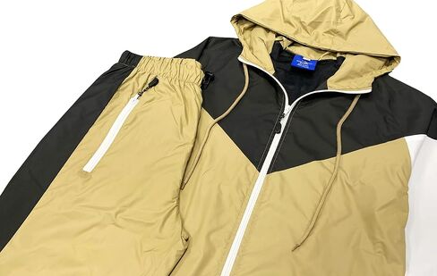 Men’s Colorful Hooded Windbreaker Sweatsuit Meshed Lined Nylon Water Repellent GYM Outfit in Saudi Arabia