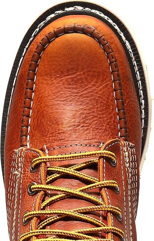 Bonanza Boots Frontier Plus 8" Work Boots for Men - Premium Leather Moc Toe, Non-safety Toe Boots with Light-weight, Slip & Oil Resistant High Abrasion Rubber Wedge Outsole in Kuwait