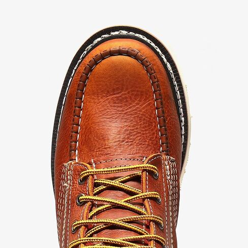 Bonanza Boots Frontier Plus 8" Work Boots for Men - Premium Leather Moc Toe, Non-safety Toe Boots with Light-weight, Slip & Oil Resistant High Abrasion Rubber Wedge Outsole in Kuwait
