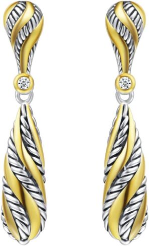 UNY Dangle Earring Designer Brand Inspired Jewelry Multi Hoops Twisted Cable Wire 2 Tone Christmas Gift ( Multi Hoops ) in Saudi Arabia