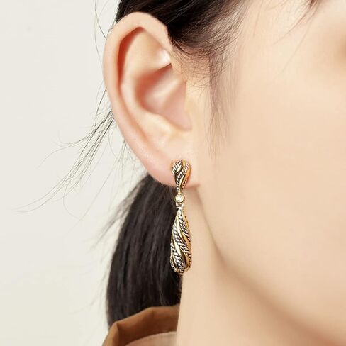 UNY Dangle Earring Designer Brand Inspired Jewelry Multi Hoops Twisted Cable Wire 2 Tone Christmas Gift ( Multi Hoops ) in Saudi Arabia