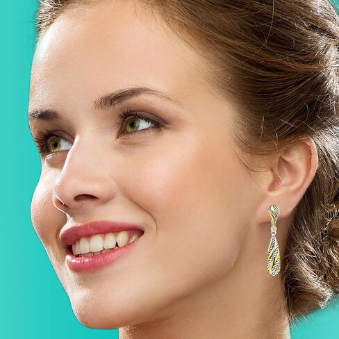 UNY Dangle Earring Designer Brand Inspired Jewelry Multi Hoops Twisted Cable Wire 2 Tone Christmas Gift ( Multi Hoops ) in Saudi Arabia