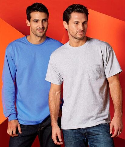 Gildan Mens DryBlend 50 Cotton/50 Poly Long Sleeve T-Shirt, Sport Grey in Saudi Arabia